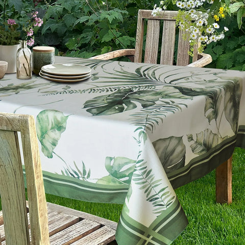 Tovaglia in tessuto idrorepellente antimacchia 150x150 con stampa Kenzia Casa Anversa