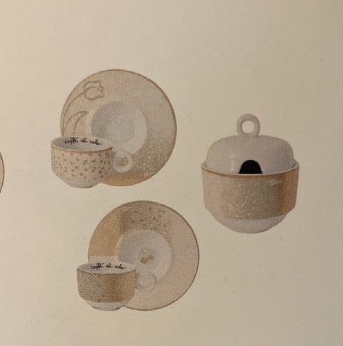 Set 2 tazzine espresso e zuccheriera in porcellana New Elegance Thun