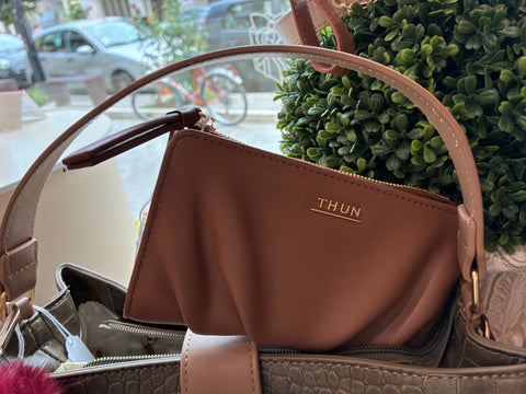 Portafoglio con zip, viola/marrone Thun