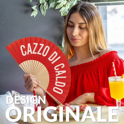 Ventaglio rosso "Cazzo di caldo"