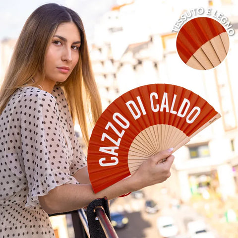 Ventaglio rosso "Cazzo di caldo"