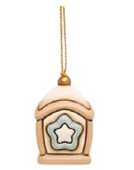 Lanterna con stella azzurra in ceramica Thun