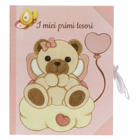 Scatola ricordi rosa con Teddy Linea Baby