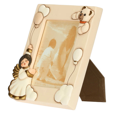 Portafoto Angelo con Teddy in ceramica Thun