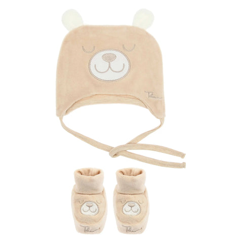 Set cappellino con orecchie e calzini Teddy Linea Baby