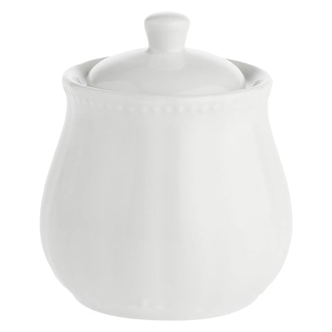 Zuccheriera con cucchiaino Ducale la Porcellana bianca