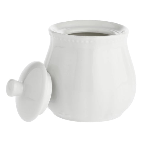 Zuccheriera con cucchiaino Ducale la Porcellana bianca