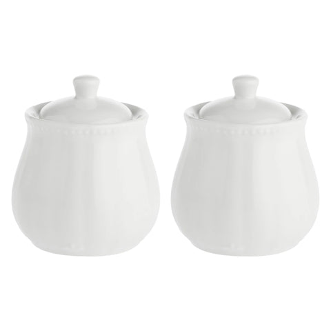 Zuccheriera con cucchiaino Ducale la Porcellana bianca