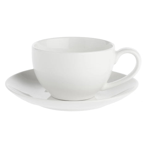Tazza Colazione con piattino Essenziale  Bone China 350 cc la porcellana bianca