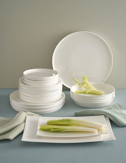 Set 18 pz Piatto Teso  Essenziale Gourmet La porcellana bianca