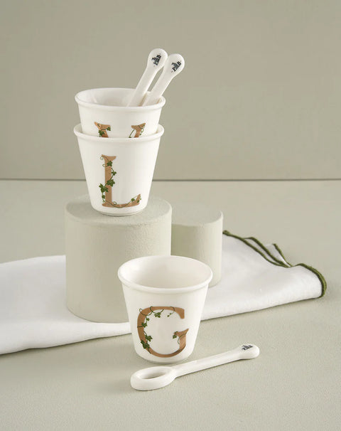Bicchierino A C/Cucchiaino, Unico - La Porcellana Bianca
