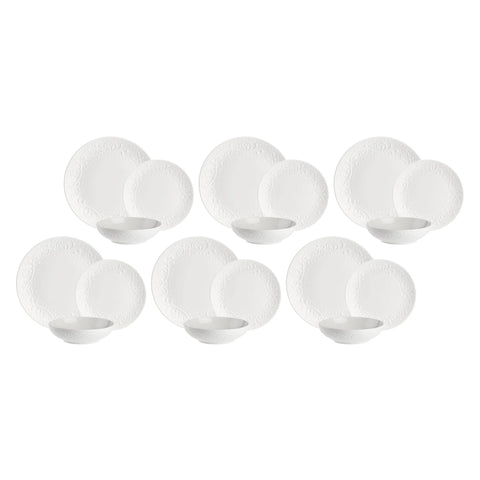 Set 18 pezzi Tavola Sognante  New Bone China la porcellana bianca