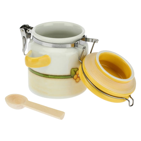 Barattolo porta zucchero Country con cucchiaino in legno