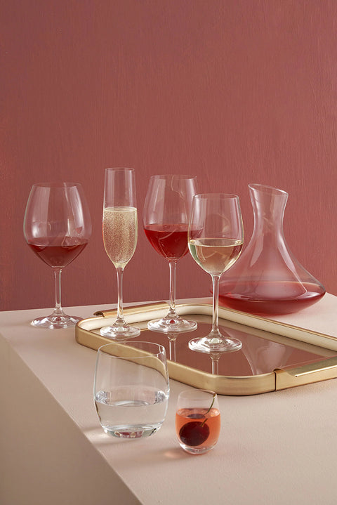 Set da 6 Calice Acqua Novello  Vetro 330 ml cm la porcellana bianca