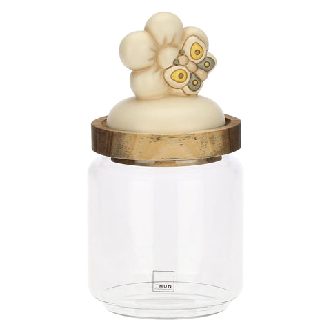 Barattolo in vetro con coperchio in legno Elegance, piccolo