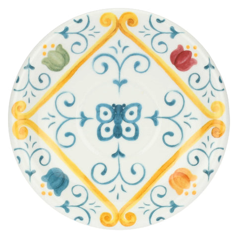 Tazza colazione con piattino in porcellana Eolia