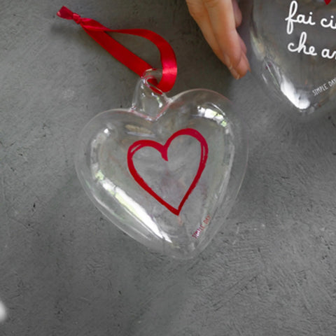 Pallina cuore Cuore Graffiti Rosso  da Simple Day
