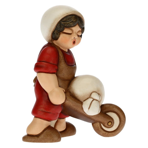Mugnaio con carriola Presepe Classico rosso