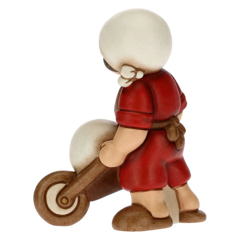 Mugnaio con carriola Presepe Classico rosso