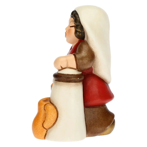 Donna alla fontana Presepe Classico Rosso