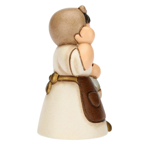 Donna con pesce in ceramica Presepe Classico bianco