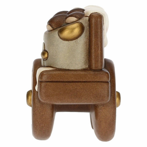 Carretto con castagne in ceramica Presepe Classico