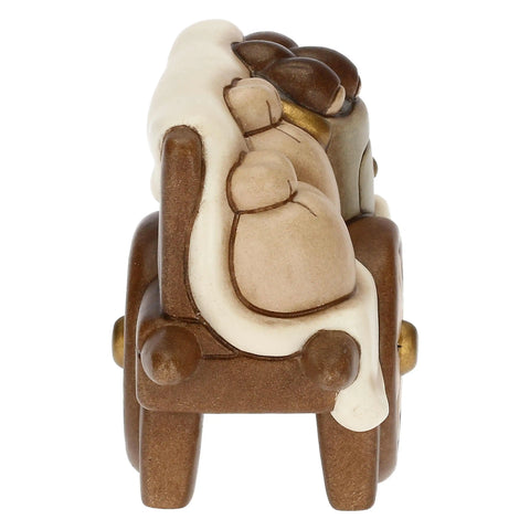 Carretto con castagne in ceramica Presepe Classico