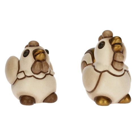 Set Gallo e Gallina in ceramica Presepe Classico
