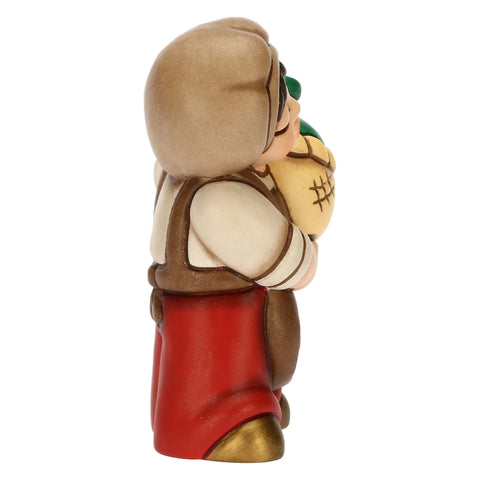 Oste con damigiana in ceramica Presepe Classico rosso