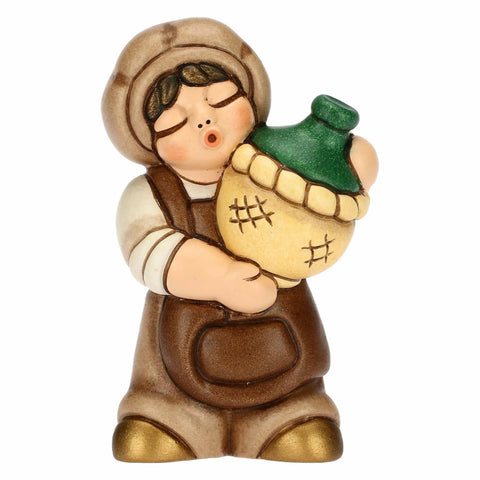 Oste con damigiana in ceramica Presepe Classico bianco