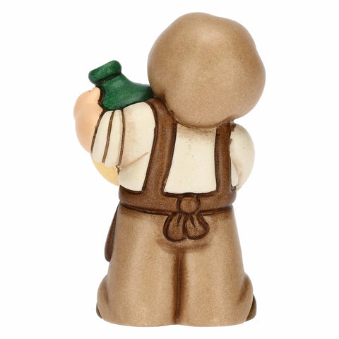 Oste con damigiana in ceramica Presepe Classico bianco