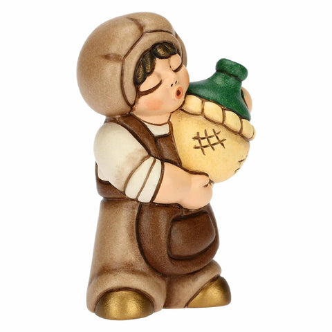 Oste con damigiana in ceramica Presepe Classico bianco