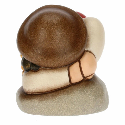 Pastore dormiente in ceramica Presepe Classico rosso