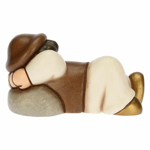 Pastore dormiente in ceramica Presepe Classico bianco