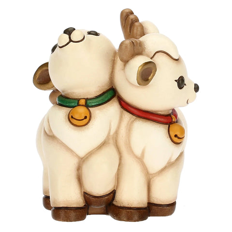 Coppia di Renne Robin per Slitta componibile in ceramica