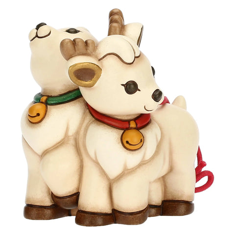 Coppia di Renne Robin per Slitta componibile in ceramica