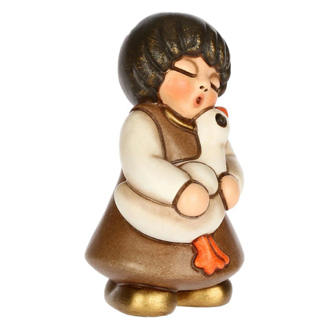 Bimba con oca in ceramica Presepe Classico