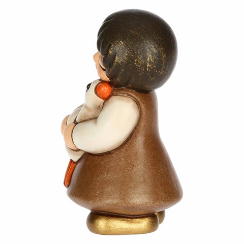 Bimba con oca in ceramica Presepe Classico