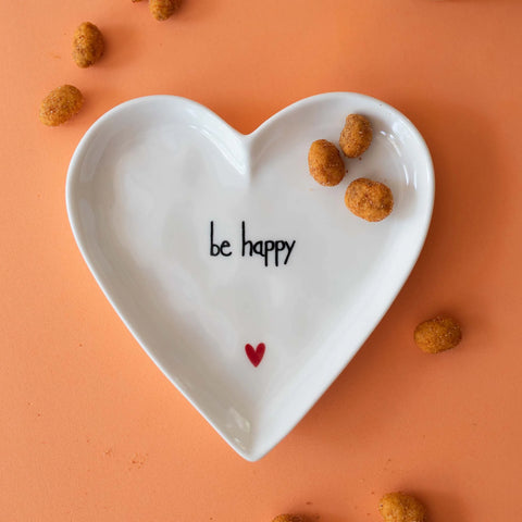 Set 2 Piatti cuore Be happy - 12 cm simple day