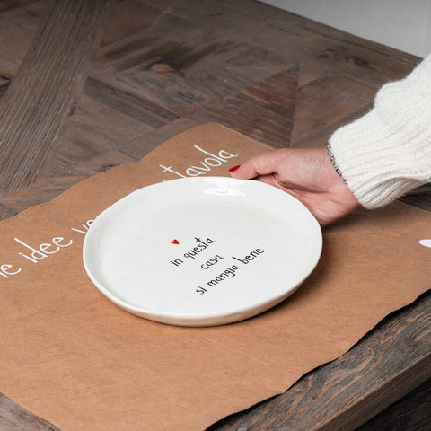 Set 2 Piatti da dessert In questa casa si mangia bene da Simple Day