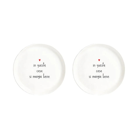Set 2 Piatti da dessert In questa casa si mangia bene da Simple Day