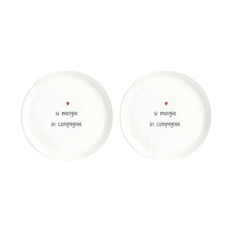 Set 2 Piatti da dessert Si mangia in compagnia da Simple Day