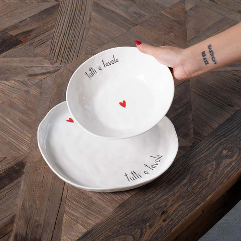 Set 2 Piatti piani Tutti a tavola da Simple Day