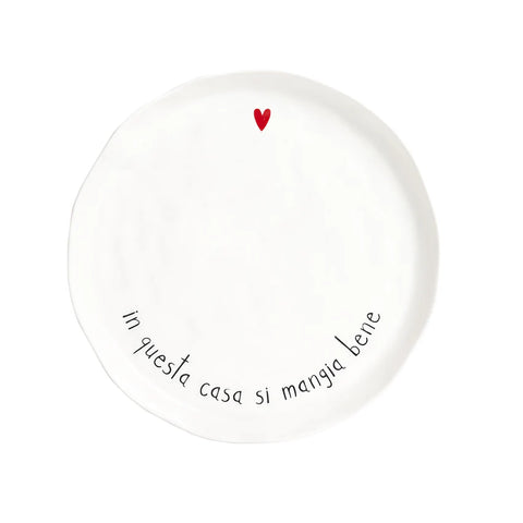 Set 2 piatti piani in questa casa si mangia bene Simple Day