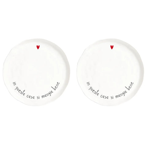 Set 2 piatti piani in questa casa si mangia bene Simple Day