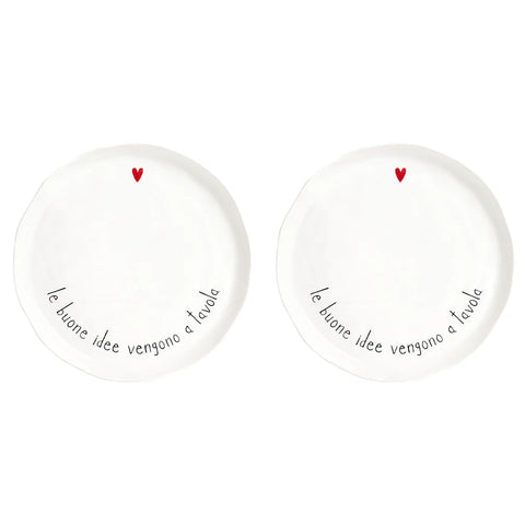 Set 2 Piatti piani Le buone idee vengono a tavola da Simple Day