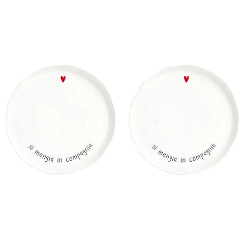 Set 2 Piatti piani Si mangia in compagnia da Simple Day