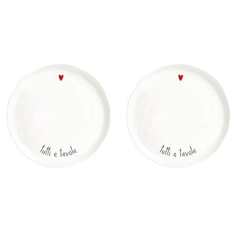 Set 2 Piatti piani Tutti a tavola da Simple Day