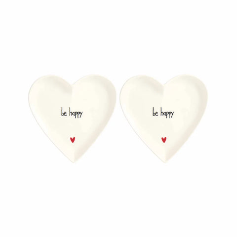 Set 2 Piatti cuore Be happy - 12 cm simple day