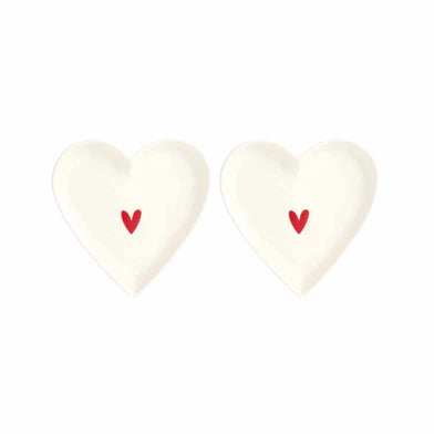 Set 2 Piatti cuore Cuore rosso - 12 cm da Simple Day